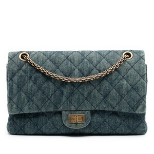Pre-Loved Chanel Quilted Denim Reissue 2.55 Double Flap 226